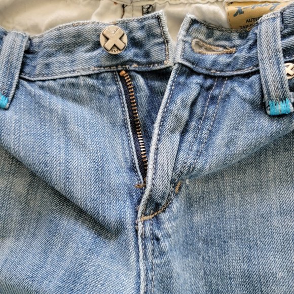 X-Ray Rainbow Embroidered Distressed Flare Denim Jeans - Picture 12 of 16